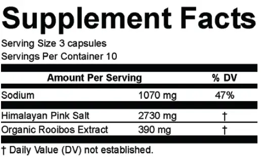 Purium Super Lytes Supplement Facts label