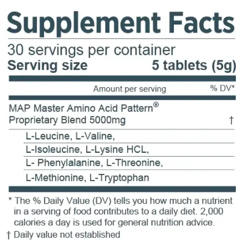 Purium Super Amino 23 Supplement Facts label